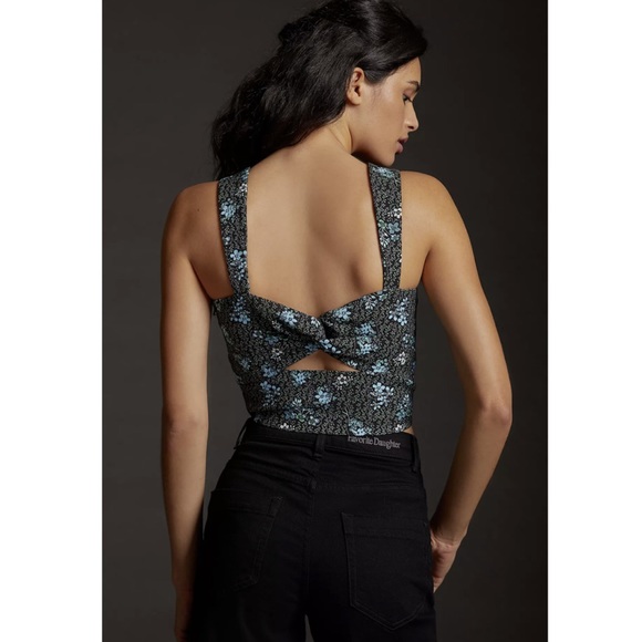 Anthropologie Sachin & Babi Jacquard Corset Top - Picture 3 of 3